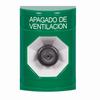 SS2103HV-ES STI Green No Cover Key-to-Activate Stopper Station with HVAC SHUT DOWN Label Spanish
