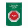 SS2104ES-EN STI Green No Cover Momentary Stopper Station with EMERGENCY STOP Label English