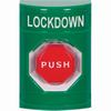 SS2105LD-EN STI Green No Cover Momentary (Illuminated) Stopper Station with LOCKDOWN Label English