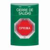 SS2109LD-ES STI Green No Cover Turn-to-Reset (Illuminated) Stopper Station with LOCKDOWN Label Spanish