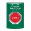 SS2109PX-ES STI Green No Cover Turn-to-Reset (Illuminated) Stopper Station with PUSH TO EXIT Label Spanish