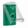 SS2120ZA-ES STI Green Indoor Only Flush or Surface Key-to-Reset Stopper Station with Non-Returnable Custom Text Label Spanish