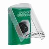Show product details for SS2123EX-ES STI Green Indoor Only Flush or Surface Key-to-Activate Stopper Station with EMERGENCY EXIT Label Spanish