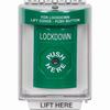 Show product details for SS2130LD-EN STI Green Indoor/Outdoor Flush Key-to-Reset Stopper Station with LOCKDOWN Label English