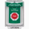 SS2131HV-EN STI Green Indoor/Outdoor Flush Turn-to-Reset Stopper Station with HVAC SHUT DOWN Label English