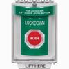 SS2131LD-EN STI Green Indoor/Outdoor Flush Turn-to-Reset Stopper Station with LOCKDOWN Label English
