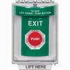 SS2131XT-EN STI Green Indoor/Outdoor Flush Turn-to-Reset Stopper Station with EXIT Label English