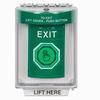 SS2137XT-EN STI Green Indoor/Outdoor Flush Weather Resistant Momentary (Illuminated) with Green Lens Stopper Station with EXIT Label English