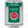 SS2139LD-EN STI Green Indoor/Outdoor Flush Turn-to-Reset (Illuminated) Stopper Station with LOCKDOWN Label English