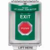 SS2139XT-EN STI Green Indoor/Outdoor Flush Turn-to-Reset (Illuminated) Stopper Station with EXIT Label English