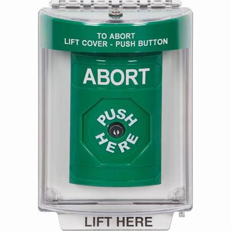 SS2140AB-EN STI Green Indoor/Outdoor Flush w/ Horn Key-to-Reset Stopper Station with ABORT Label English