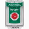 SS2141EM-EN STI Green Indoor/Outdoor Flush w/ Horn Turn-to-Reset Stopper Station with EMERGENCY Label English