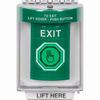 SS2146XT-EN STI Green Indoor/Outdoor Flush w/ Horn Momentary (Illuminated) with Green Lens Stopper Station with EXIT Label English