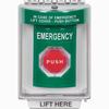 SS2149EM-EN STI Green Indoor/Outdoor Flush w/ Horn Turn-to-Reset (Illuminated) Stopper Station with EMERGENCY Label English