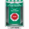 SS2171HV-EN STI Green Indoor/Outdoor Surface Turn-to-Reset Stopper Station with HVAC SHUT DOWN Label English