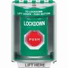 Show product details for SS2172LD-EN STI Green Indoor/Outdoor Surface Key-to-Reset (Illuminated) Stopper Station with LOCKDOWN Label English