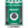 SS2173EM-EN STI Green Indoor/Outdoor Surface Key-to-Activate Stopper Station with EMERGENCY Label English