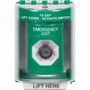 SS2173EX-EN STI Green Indoor/Outdoor Surface Key-to-Activate Stopper Station with EMERGENCY EXIT Label English
