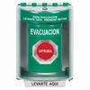 SS2174EV-ES STI Green Indoor/Outdoor Surface Momentary Stopper Station with EVACUATION Label Spanish