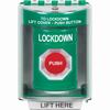 SS2174LD-EN STI Green Indoor/Outdoor Surface Momentary Stopper Station with LOCKDOWN Label English