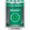SS2176EM-EN STI Green Indoor/Outdoor Surface Momentary (Illuminated) with Green Lens Stopper Station with EMERGENCY Label English