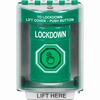 Show product details for SS2176LD-EN STI Green Indoor/Outdoor Surface Momentary (Illuminated) with Green Lens Stopper Station with LOCKDOWN Label English