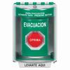 SS2178EV-ES STI Green Indoor/Outdoor Surface Pneumatic (Illuminated) Stopper Station with EVACUATION Label Spanish