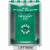 Show product details for SS2180EX-EN STI Green Indoor/Outdoor Surface w/ Horn Key-to-Reset Stopper Station with EMERGENCY EXIT Label English