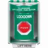 SS2182LD-EN STI Green Indoor/Outdoor Surface w/ Horn Key-to-Reset (Illuminated) Stopper Station with LOCKDOWN Label English