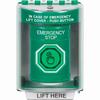 SS2186ES-EN STI Green Indoor/Outdoor Surface w/ Horn Momentary (Illuminated) with Green Lens Stopper Station with EMERGENCY STOP Label English