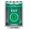 SS2186XT-EN STI Green Indoor/Outdoor Surface w/ Horn Momentary (Illuminated) with Green Lens Stopper Station with EXIT Label English