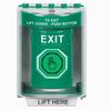 SS2187XT-EN STI Green Indoor/Outdoor Surface w/ Horn Weather Resistant Momentary (Illuminated) with Green Lens Stopper Station with EXIT Label English