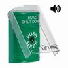SS21A0HV-ES STI Green Indoor Only Flush or Surface w/ Horn Key-to-Reset Stopper Station with HVAC SHUT DOWN Label Spanish