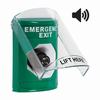 SS21A3EX-EN STI Green Indoor Only Flush or Surface w/ Horn Key-to-Activate Stopper Station with EMERGENCY EXIT Label English