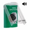 SS21A3HV-EN STI Green Indoor Only Flush or Surface w/ Horn Key-to-Activate Stopper Station with HVAC SHUT DOWN Label English