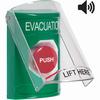 SS21A4EV-EN STI Green Indoor Only Flush or Surface w/ Horn Momentary Stopper Station with EVACUATION Label English