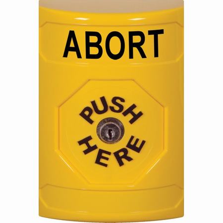SS2200AB-EN STI Yellow No Cover Key-to-Reset Stopper Station with ABORT Label English