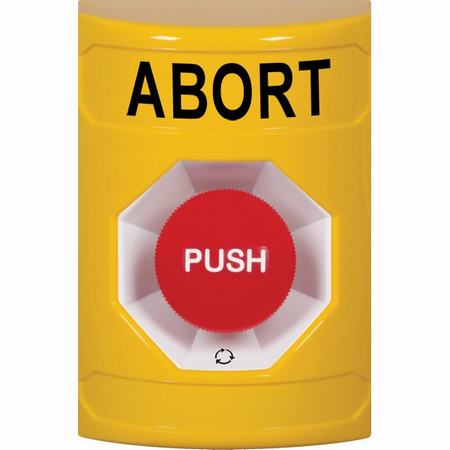 SS2201AB-EN STI Yellow No Cover Turn-to-Reset Stopper Station with ABORT Label English