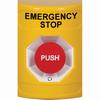 SS2201ES-EN STI Yellow No Cover Turn-to-Reset Stopper Station with EMERGENCY STOP Label English