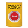 SS2201PO-EN STI Yellow No Cover Turn-to-Reset Stopper Station with EMERGENCY POWER OFF Label English