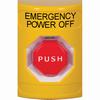 SS2202PO-EN STI Yellow No Cover Key-to-Reset (Illuminated) Stopper Station with EMERGENCY POWER OFF Label English