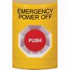 SS2204PO-EN STI Yellow No Cover Momentary Stopper Station with EMERGENCY POWER OFF Label English 