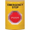 Show product details for SS2205ES-EN STI Yellow No Cover Momentary (Illuminated) Stopper Station with EMERGENCY STOP Label English