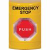 SS2209ES-EN STI Yellow No Cover Turn-to-Reset (Illuminated) Stopper Station with EMERGENCY STOP Label English