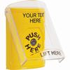 SS2220ZA-EN STI Yellow Indoor Only Flush or Surface Key-to-Reset Stopper Station with Non-Returnable Custom Text Label English