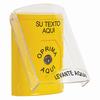 SS2220ZA-ES STI Yellow Indoor Only Flush or Surface Key-to-Reset Stopper Station with Non-Returnable Custom Text Label Spanish