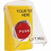 SS2222ZA-EN STI Yellow Indoor Only Flush or Surface Key-to-Reset (Illuminated) Stopper Station with Non-Returnable Custom Text Label English