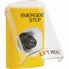 SS2223ES-EN STI Yellow Indoor Only Flush or Surface Key-to-Activate Stopper Station with EMERGENCY STOP Label English
