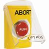 SS2224AB-EN STI Yellow Indoor Only Flush or Surface Momentary Stopper Station with ABORT Label English