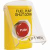 SS2224PS-EN STI Yellow Indoor Only Flush or Surface Momentary Stopper Station with FUEL PUMP SHUT DOWN Label English